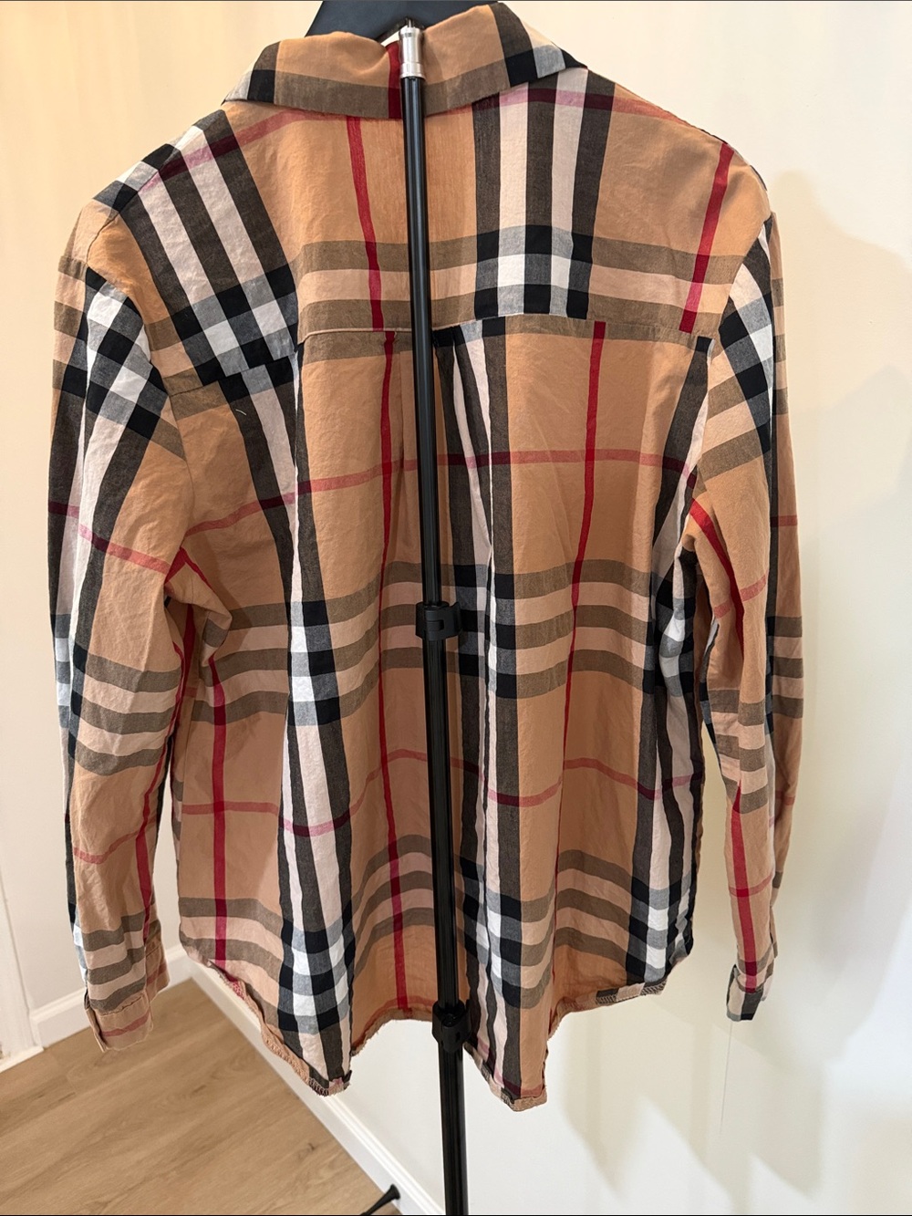 Women’s Tan Plaid Button-Up Shirt - Picture 3 of 3